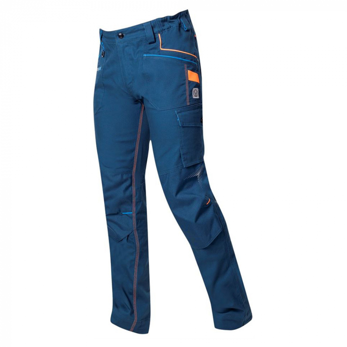 Pantaloni de lucru in talie Creatron - albastru/neon [4]