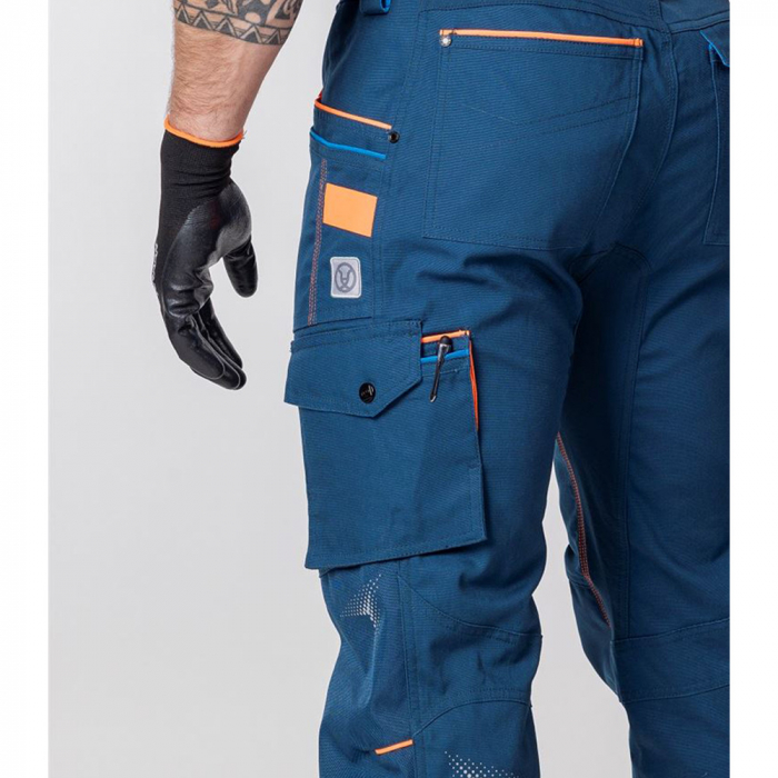 Pantaloni de lucru in talie Creatron - albastru/neon [7]
