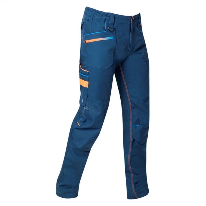 Pantaloni de lucru in talie Creatron - albastru/neon [3]