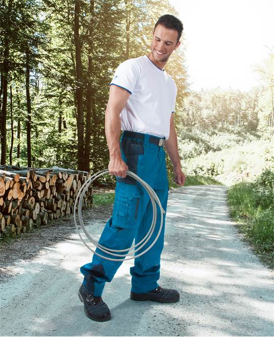 Pantaloni de lucru in talie VISION - albastru/gri [2]