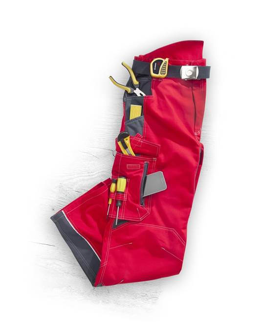 Pantaloni de lucru in talie VISION - rosu/gri [5]