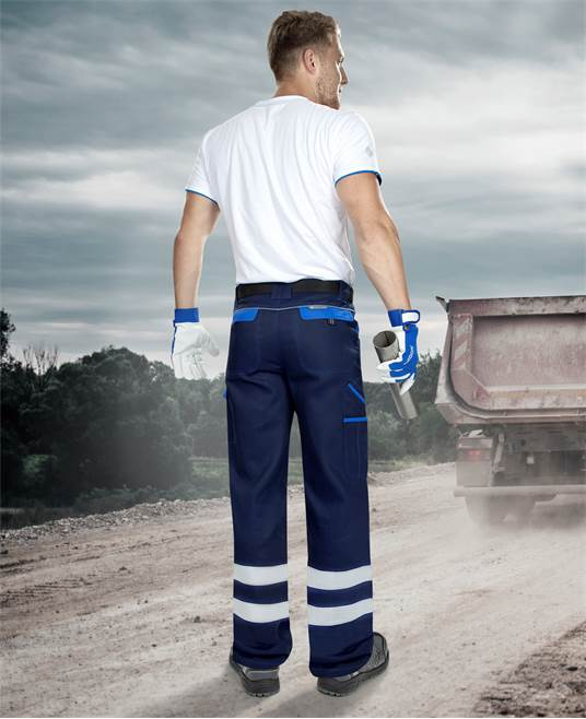 Pantaloni de lucru reflectorizanti in talie COOL TREND - bleumarin [3]