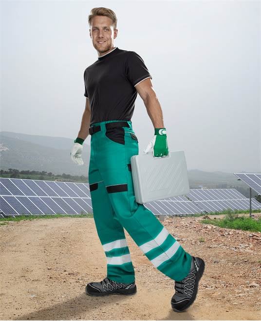 Pantaloni de lucru reflectorizanti in talie COOL TREND - verde [2]