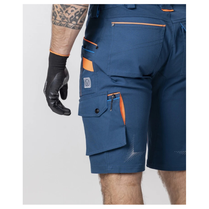 Pantaloni de lucru scurti Creatron - albastru/neon [5]
