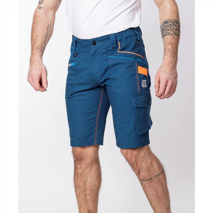 Pantaloni de lucru scurti Creatron - albastru/neon [4]