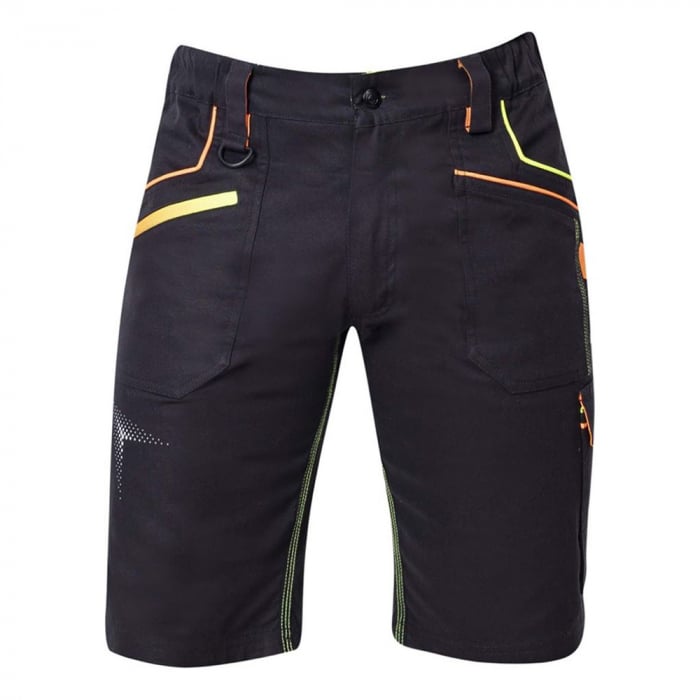 Pantaloni de lucru scurti Creatron - negru neon