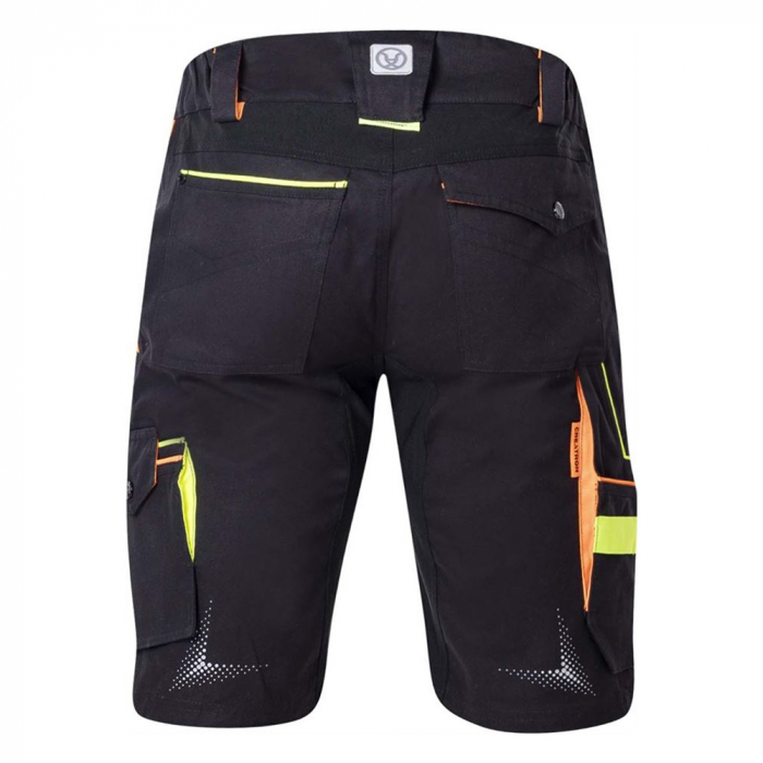 Pantaloni de lucru scurti Creatron - negru/neon [2]