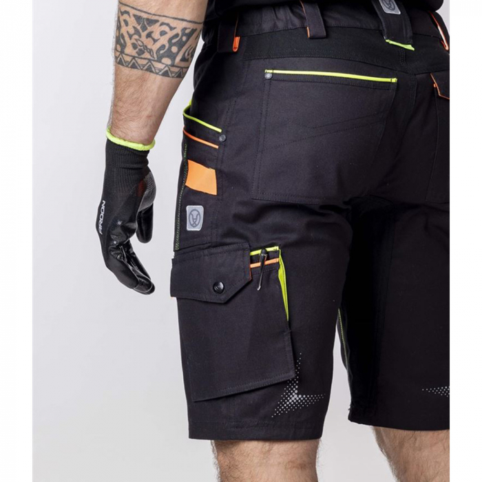 Pantaloni de lucru scurti Creatron - negru/neon [6]