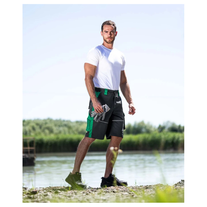 Pantaloni de lucru scurti NEON - gri/verde [3]