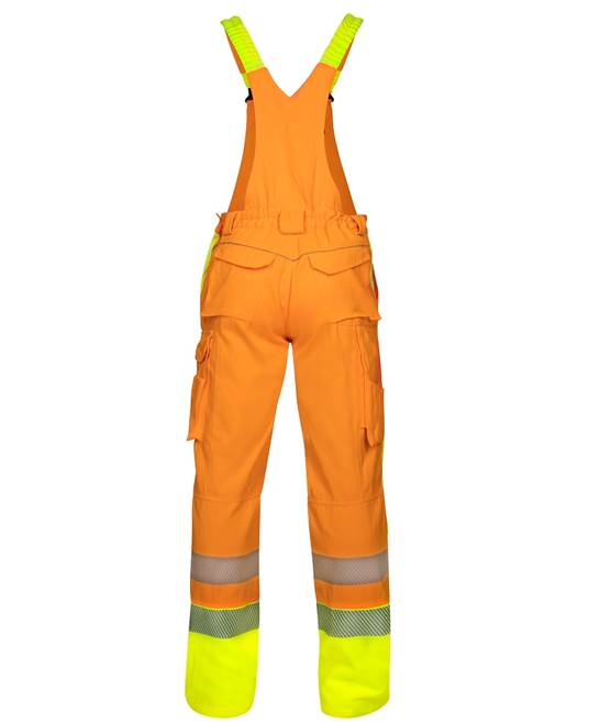 Pantaloni reflectorizanti de lucru cu pieptar SIGNAL - portocaliu [3]