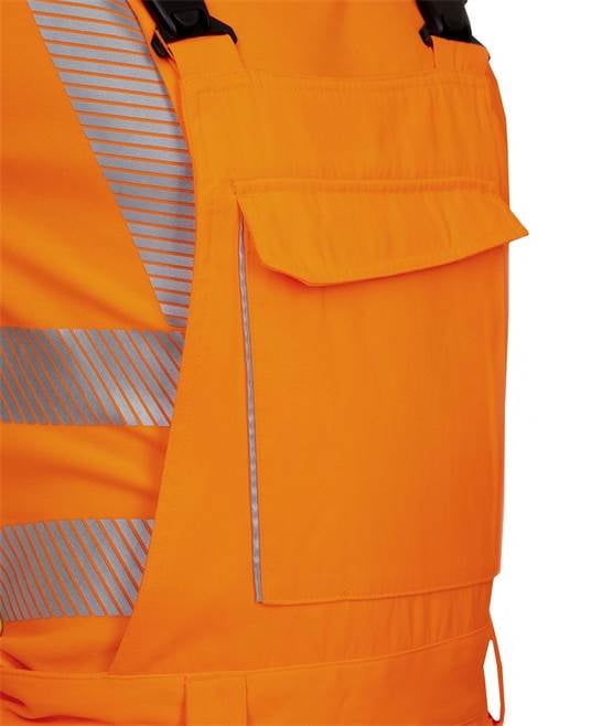 Pantaloni reflectorizanti de lucru cu pieptar SIGNAL - portocaliu [7]