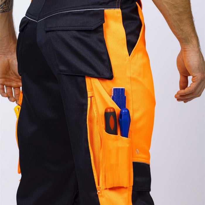 Pantaloni reflectorizanti de lucru in talie SIGNAL+ - portocaliu/negru [5]