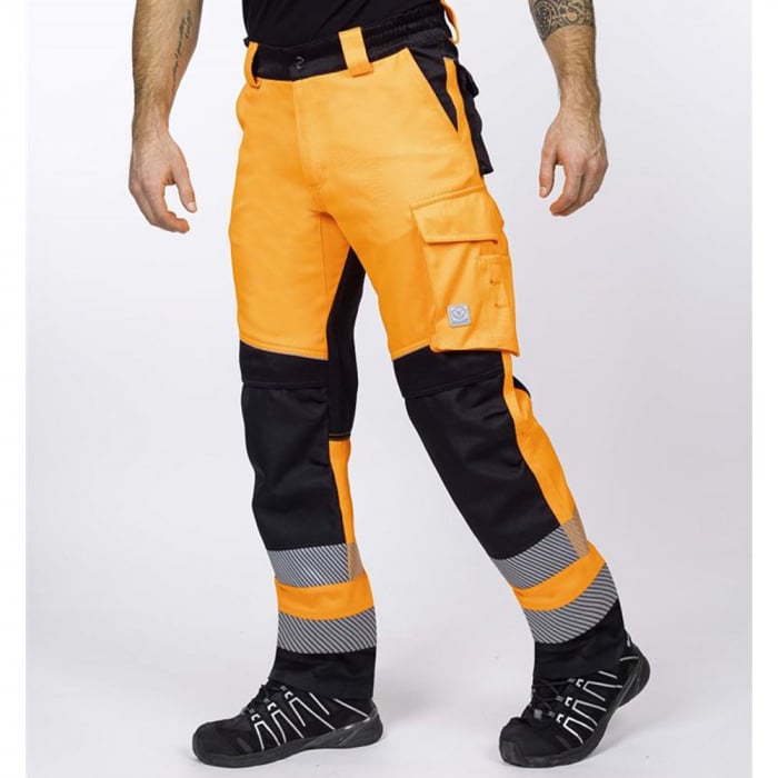 Pantaloni reflectorizanti de lucru in talie SIGNAL+ - portocaliu/negru [3]