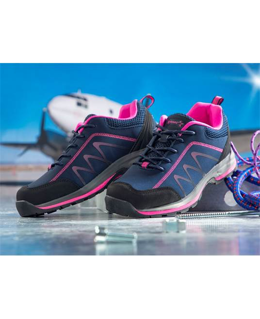 Pantofi trekking/outdoor BLOOM roz/bleumarin - softshell - pentru femei [6]