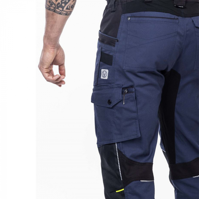 Set costum cu pantaloni de lucru cu pieptar 4XSTRETCH - bleumarin [13]