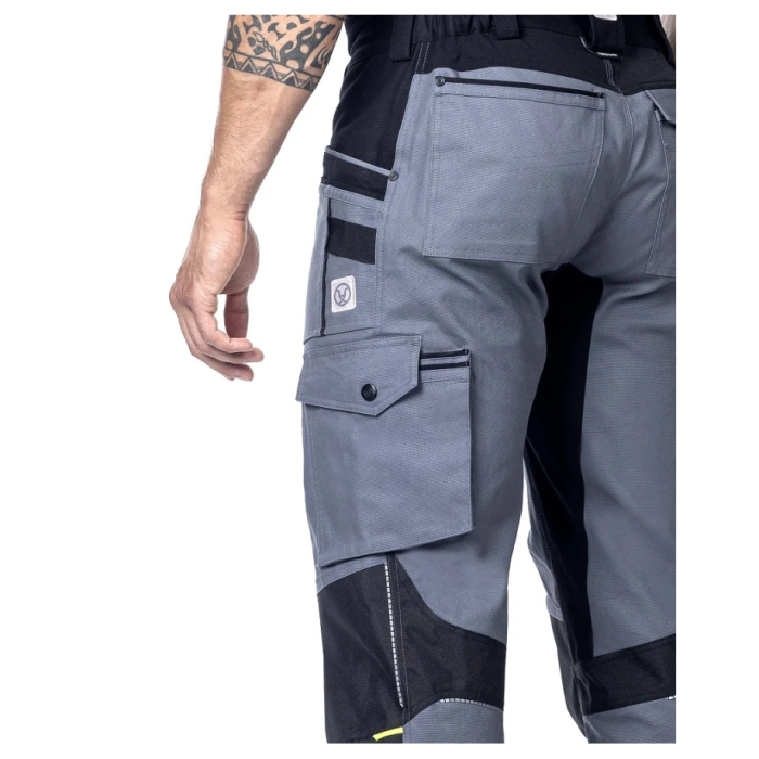 Set costum cu pantaloni de lucru cu pieptar 4XSTRETCH - gri [11]