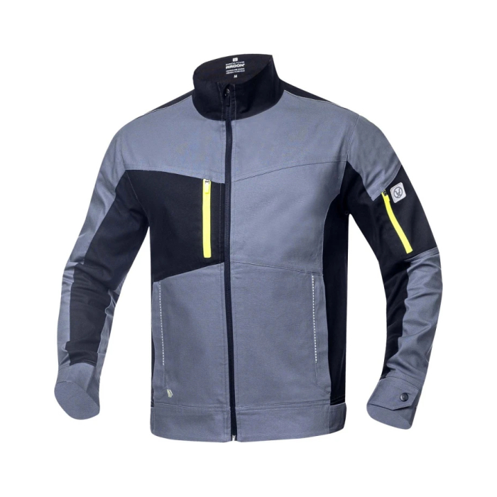 Set costum cu pantaloni de lucru cu pieptar 4XSTRETCH - gri [2]