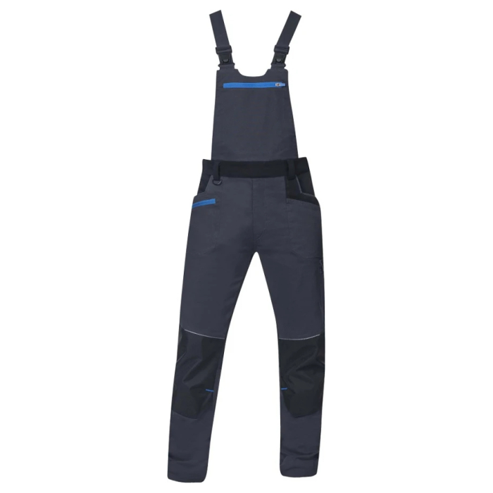 Set costum cu pantaloni de lucru cu pieptar 4XSTRETCH - gri inchis [9]