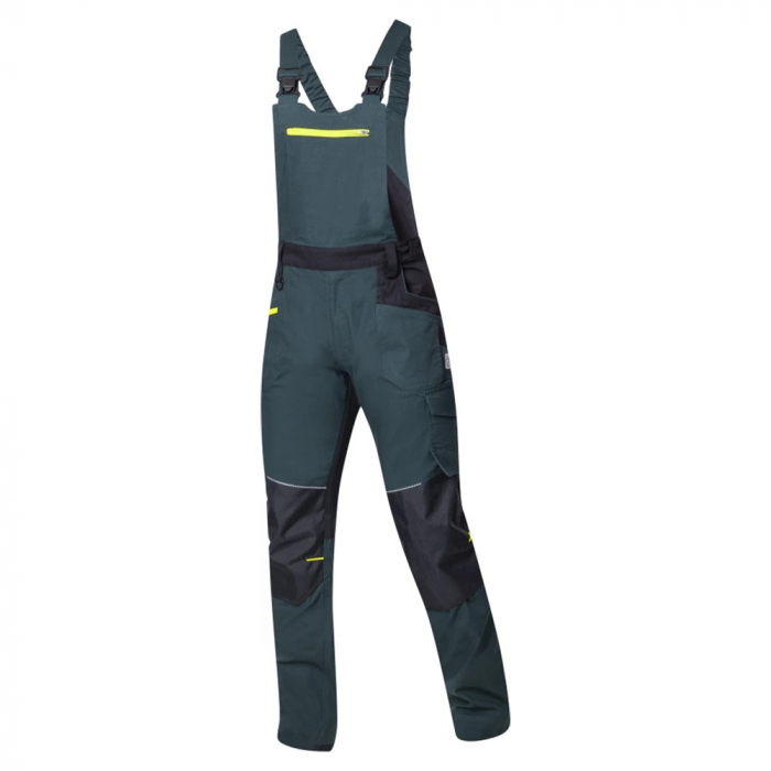 Set costum cu pantaloni de lucru cu pieptar 4XSTRETCH - verde [8]