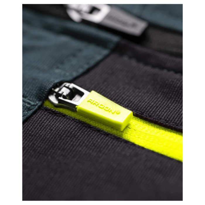Set costum cu pantaloni de lucru cu pieptar 4XSTRETCH - verde [5]