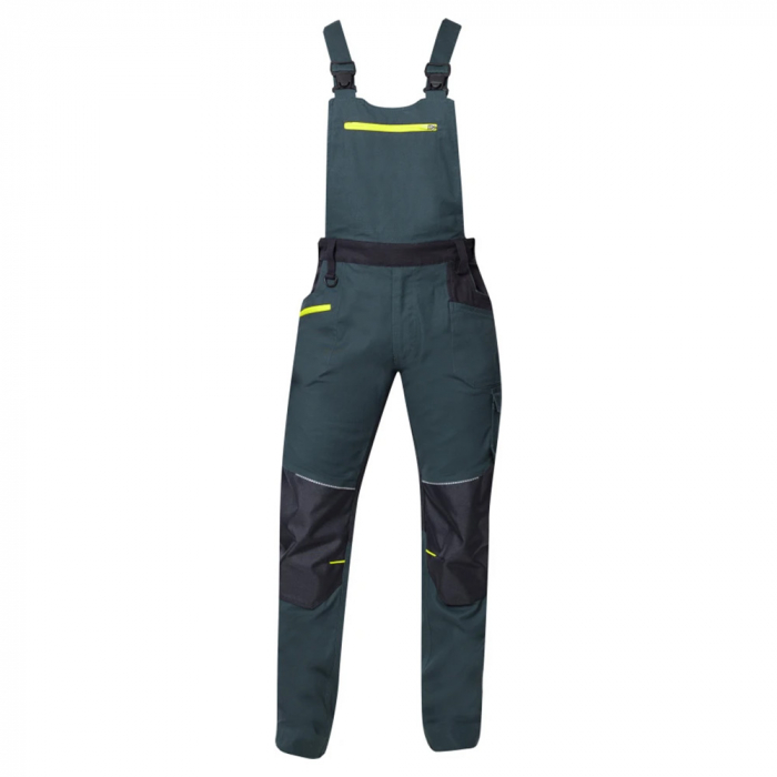 Set costum cu pantaloni de lucru cu pieptar 4XSTRETCH - verde [7]