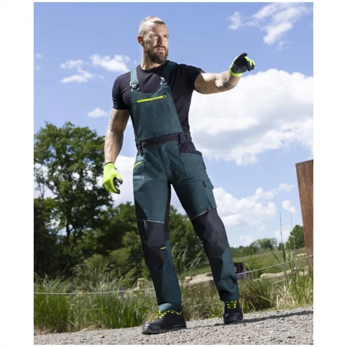 Set costum cu pantaloni de lucru cu pieptar 4XSTRETCH - verde [10]