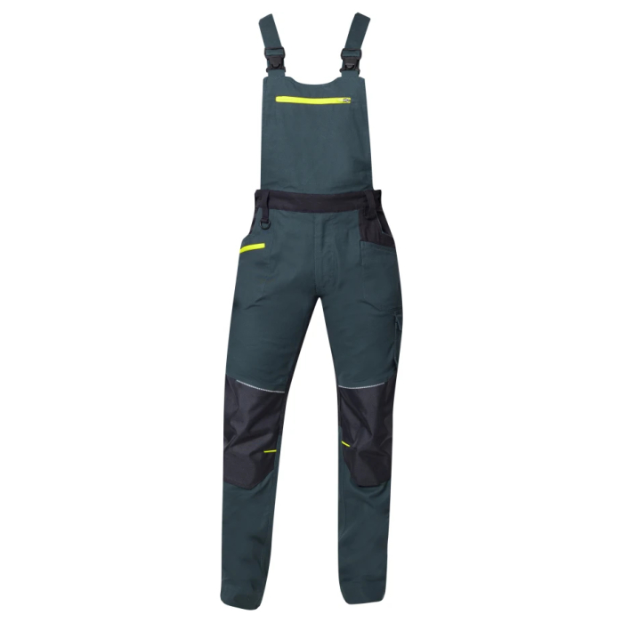 Set costum cu pantaloni de lucru cu pieptar 4XSTRETCH - verde [7]