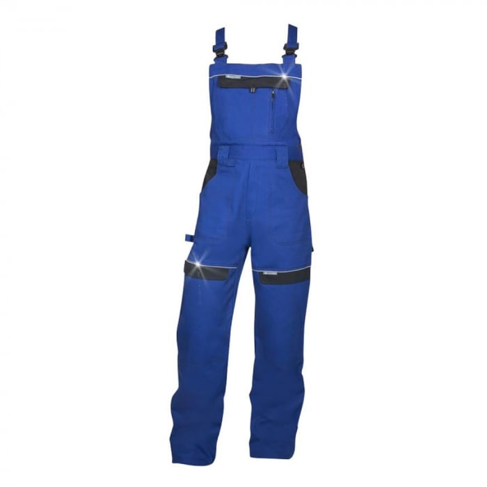 Set costum cu pantaloni de lucru cu pieptar COOL TREND - albastru [3]