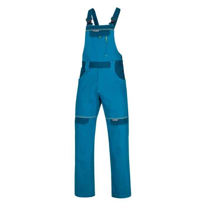 Set costum cu pantaloni de lucru cu pieptar COOL TREND - albastru petrol [7]