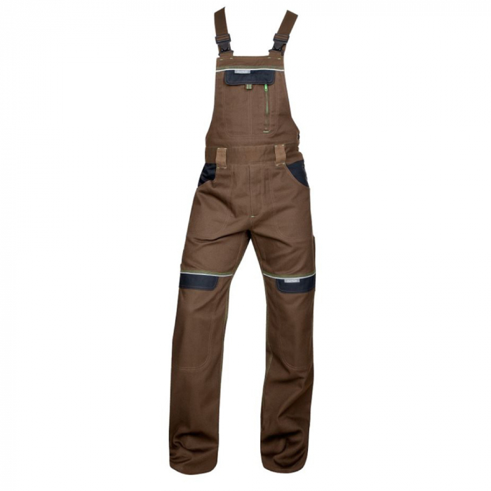 Set costum cu pantaloni de lucru cu pieptar COOL TREND - maro [4]