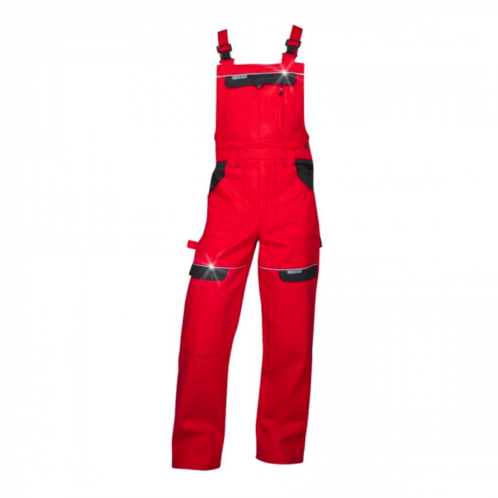 Set costum cu pantaloni de lucru cu pieptar COOL TREND - rosu [3]