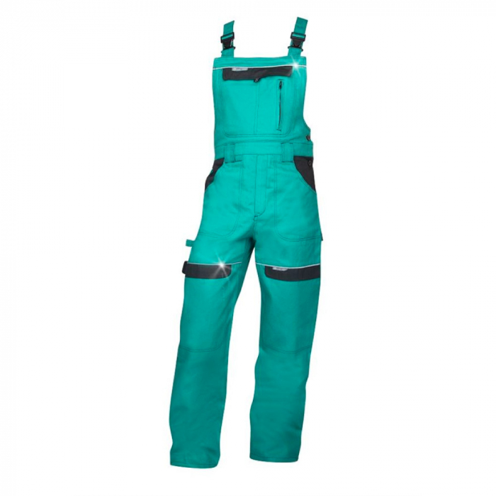 Set costum cu pantaloni de lucru cu pieptar COOL TREND - verde [3]