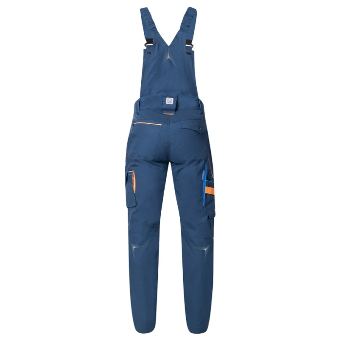 Set costum cu pantaloni de lucru cu pieptar CREATRON - albastru/neon [13]