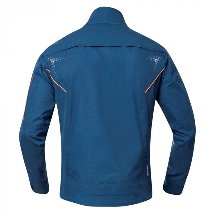 Set costum cu pantaloni de lucru cu pieptar CREATRON - albastru/neon [3]