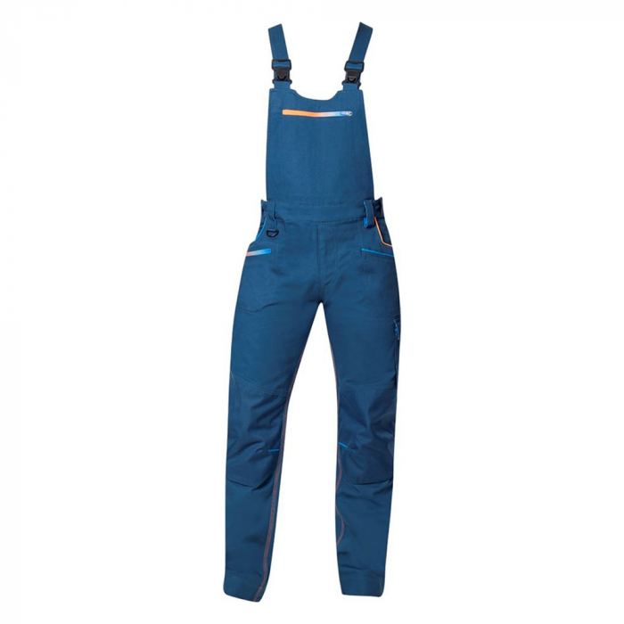 Set costum cu pantaloni de lucru cu pieptar CREATRON - albastru/neon [11]