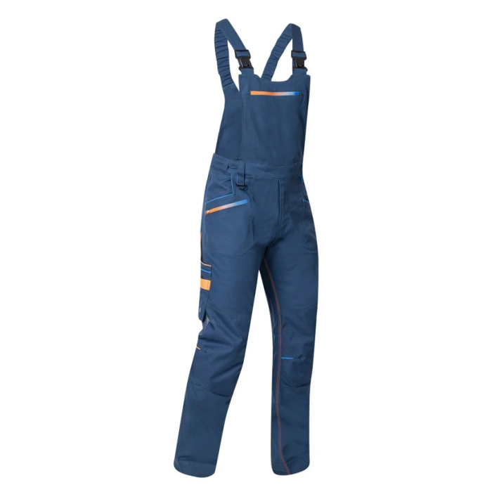 Set costum cu pantaloni de lucru cu pieptar CREATRON - albastru/neon [14]