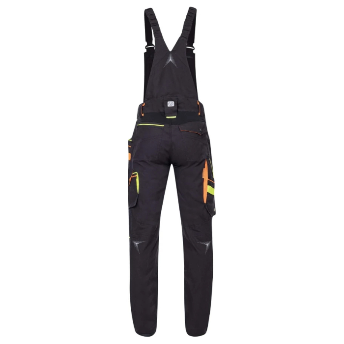 Set costum cu pantaloni de lucru cu pieptar CREATRON - neon/negru [11]