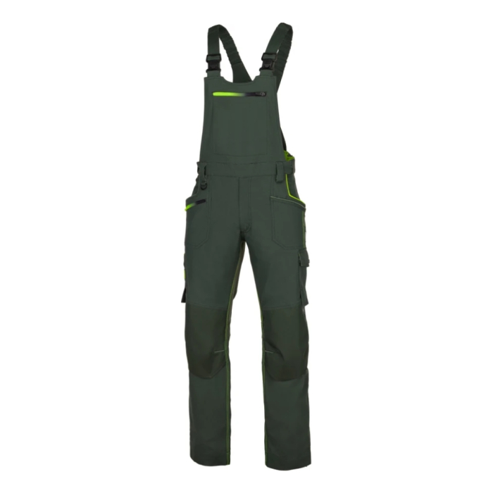 Set costum cu pantaloni de lucru cu pieptar CREATRON - verde/kaki [12]