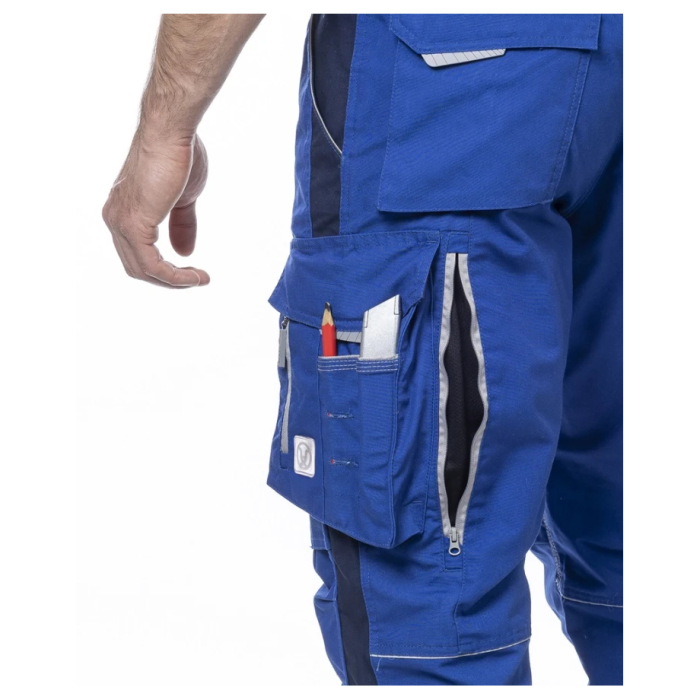 Set costum cu pantaloni de lucru cu pieptar hidrofobizati URBAN+ - albastru/bleumarin [8]