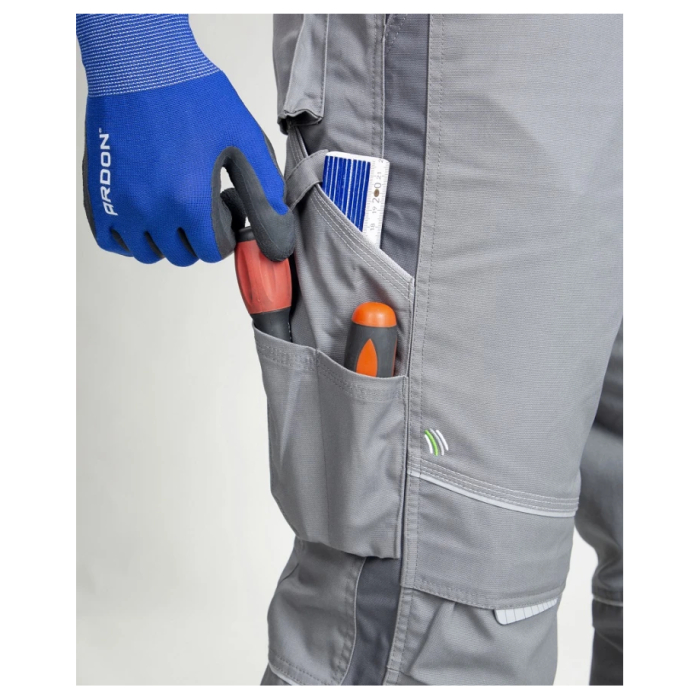 Set costum cu pantaloni de lucru cu pieptar hidrofobizati URBAN+ - gri [9]