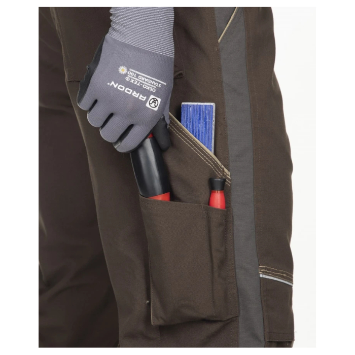 Set costum cu pantaloni de lucru cu pieptar hidrofobizati URBAN+ - maro [9]
