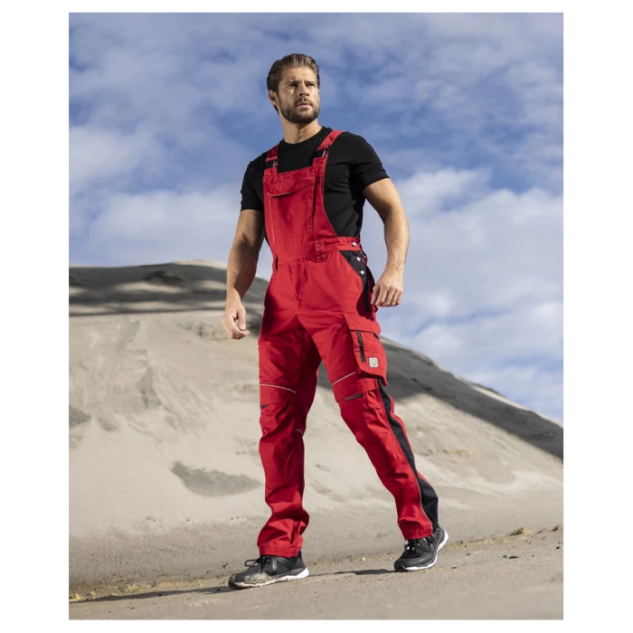 Set costum cu pantaloni de lucru cu pieptar hidrofobizati URBAN+ - rosu [10]