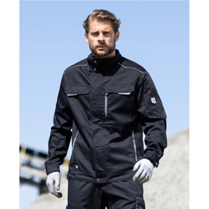 Set costum cu pantaloni de lucru cu pieptar SUMMER - negru [4]