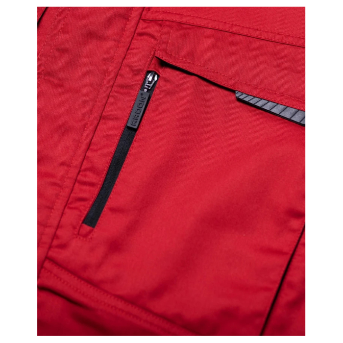 Set costum cu pantaloni de lucru cu pieptar SUMMER - rosu [4]