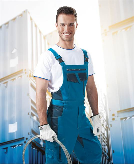 Set costum cu pantaloni de lucru cu pieptar VISION - albastru/gri [6]