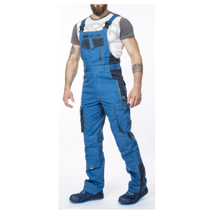 Set costum cu pantaloni de lucru cu pieptar VISION - albastru/gri [6]