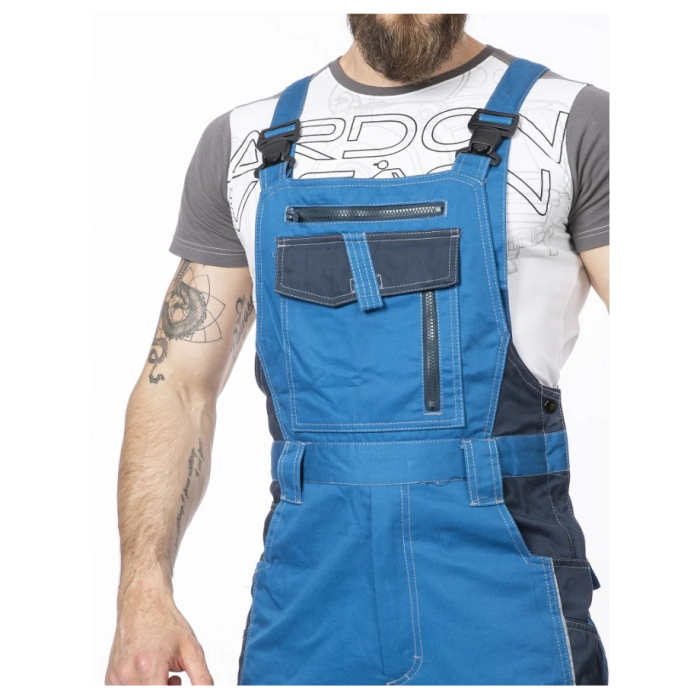 Set costum cu pantaloni de lucru cu pieptar VISION - albastru/gri [8]