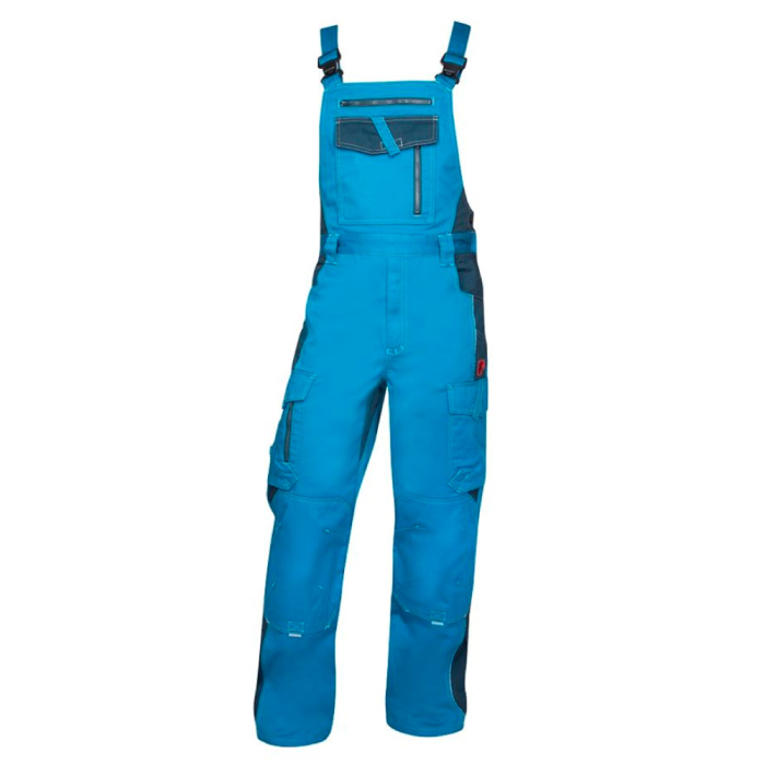 Set costum cu pantaloni de lucru cu pieptar VISION - albastru/gri [3]