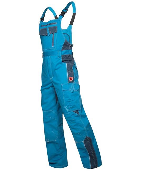 Set costum cu pantaloni de lucru cu pieptar VISION - albastru/gri [4]