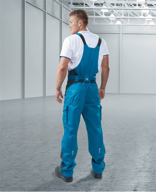 Set costum cu pantaloni de lucru cu pieptar VISION - albastru/gri [7]